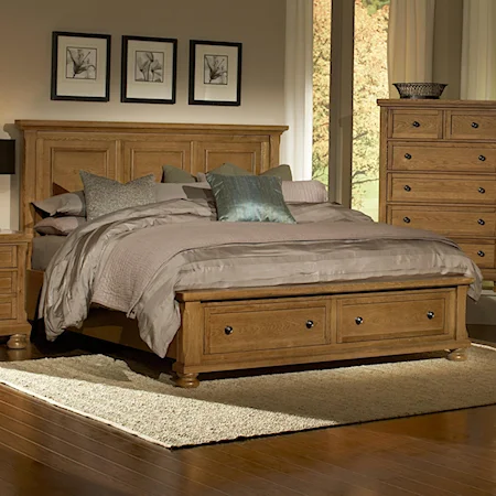 Queen Storage Bed with Mansion Headboard
